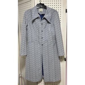 Vintage 70s Women’s Blue Polyester Fitted Sears Pea Coat Size Small
